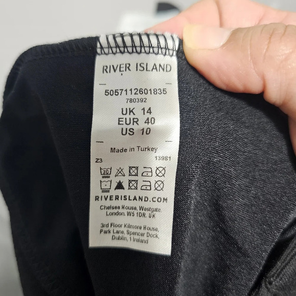 River Island High Rise Button Front Faux-Leather Leggings Black Size US 10 - Picture 6 of 9